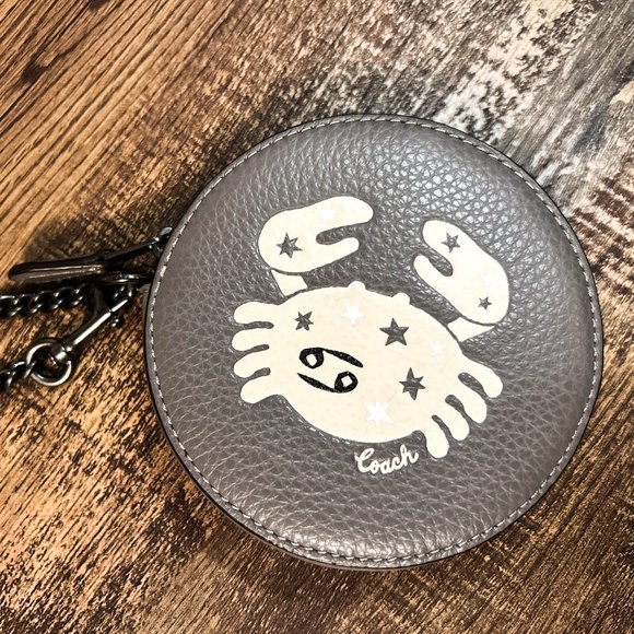 Coach Bags Coach Round Coin Case With Cancer Zodiac Sign Poshmark
